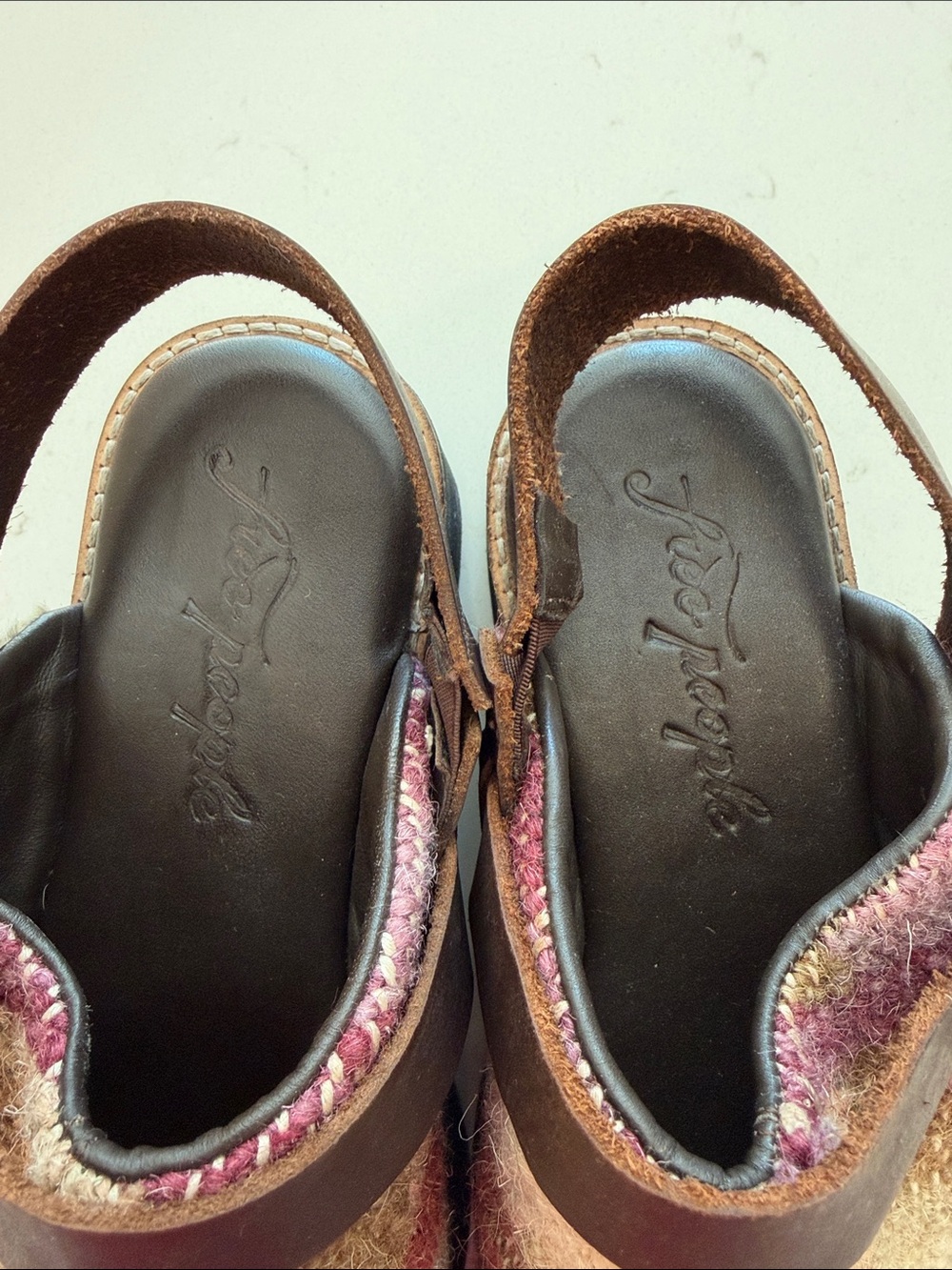 Free People Multicolor Woven Slingback Clogs - Brown Strap - Picture 3 of 8